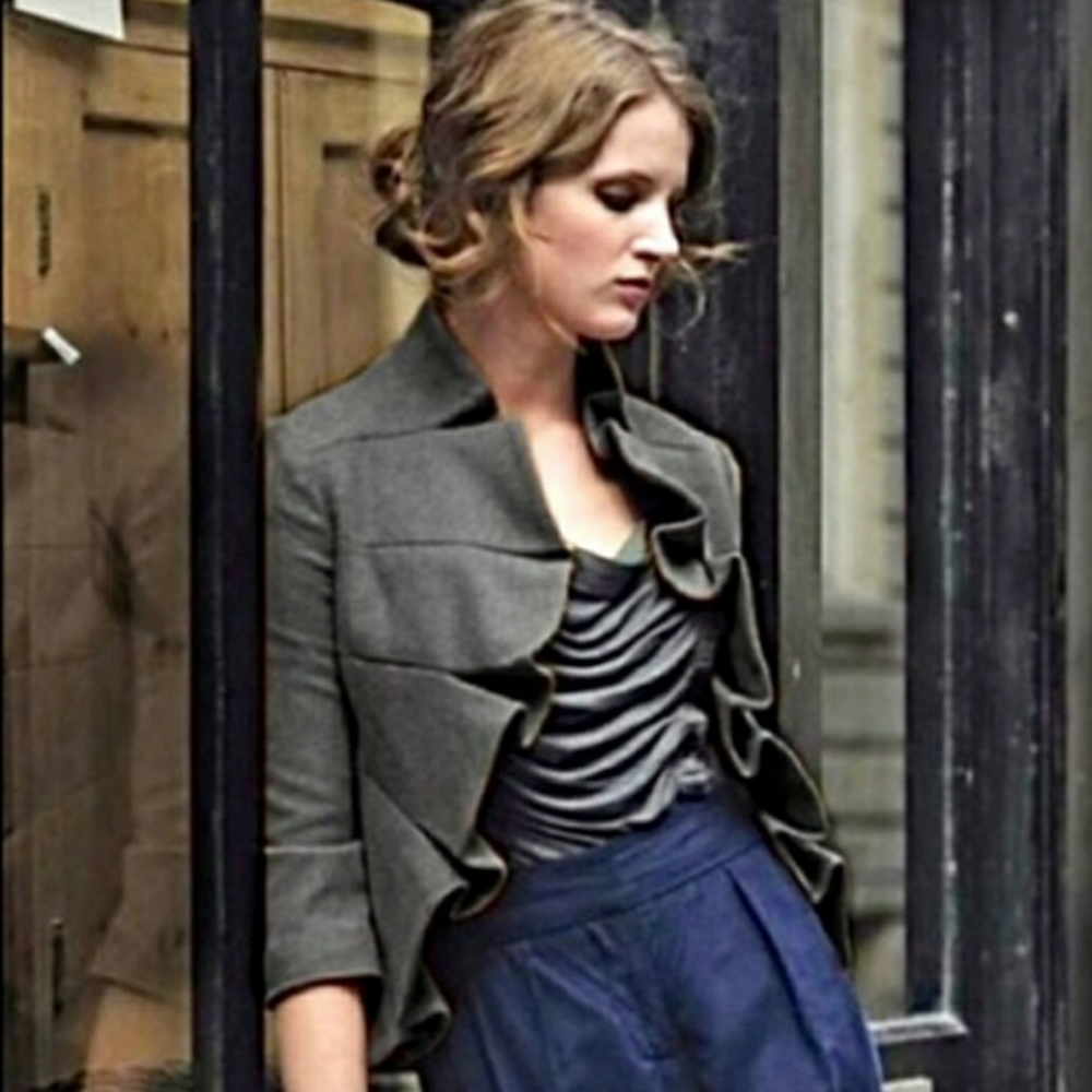 Anthropologie Tabitha Terrace House ruffle jacket
